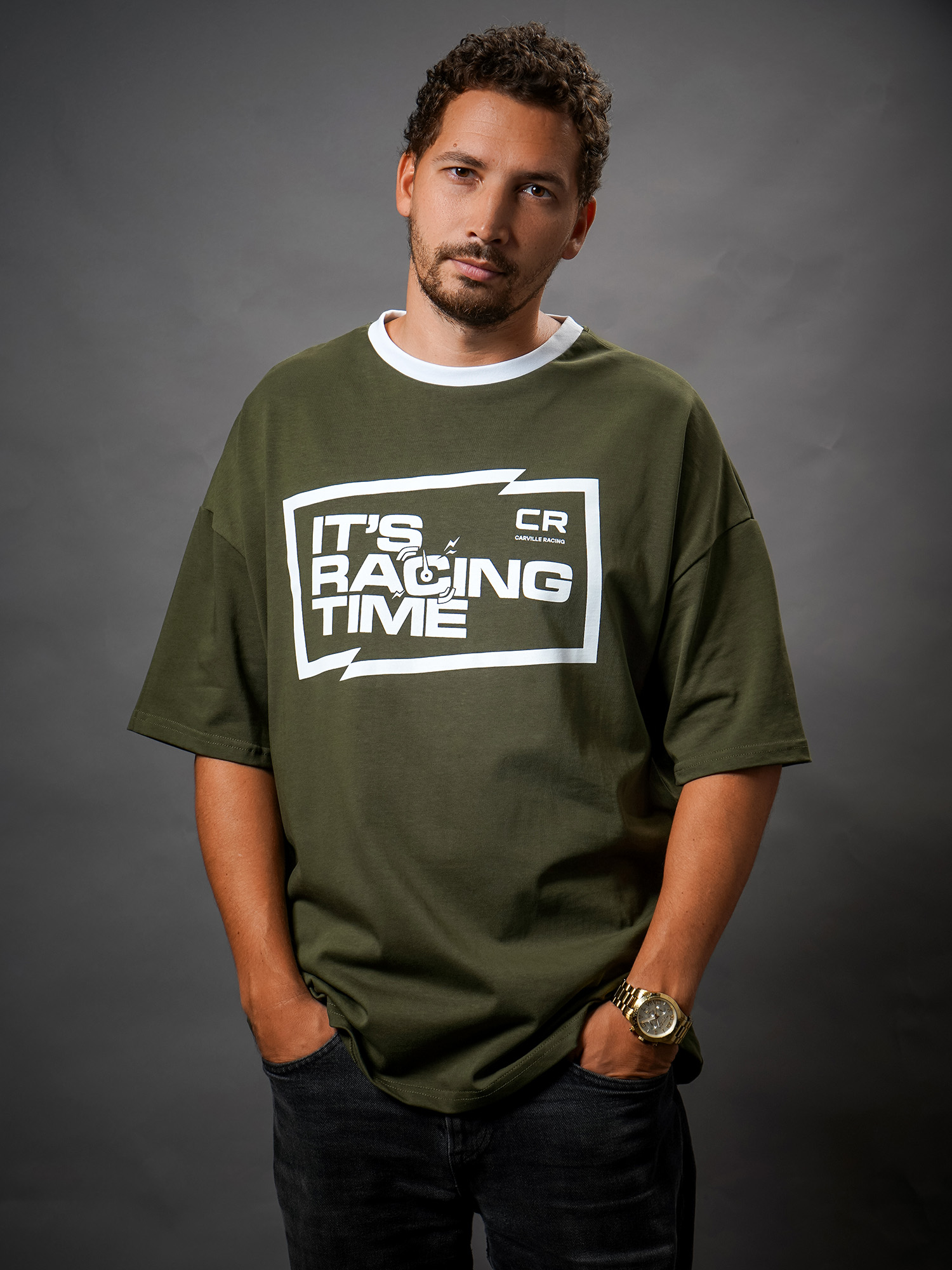 Футболка взрослая принт Carville Racing tshirt_green_drift_inside_S 