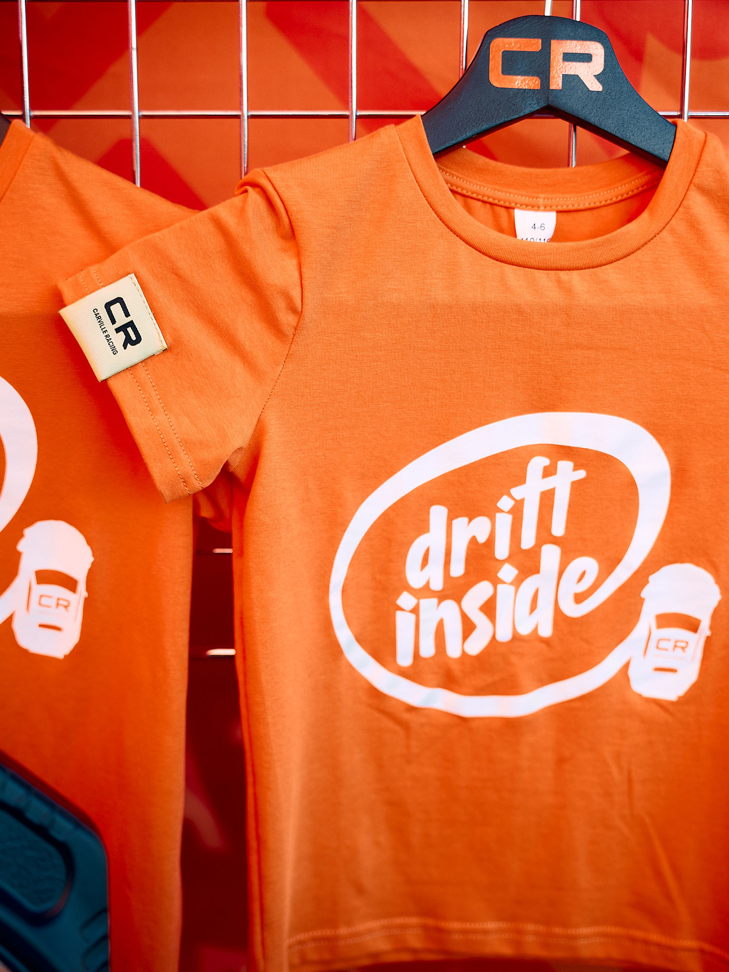 Футболка детская drift inside оранжевая Carville Racing t-shirt_kid_drift_inside_CR2024_110-116 