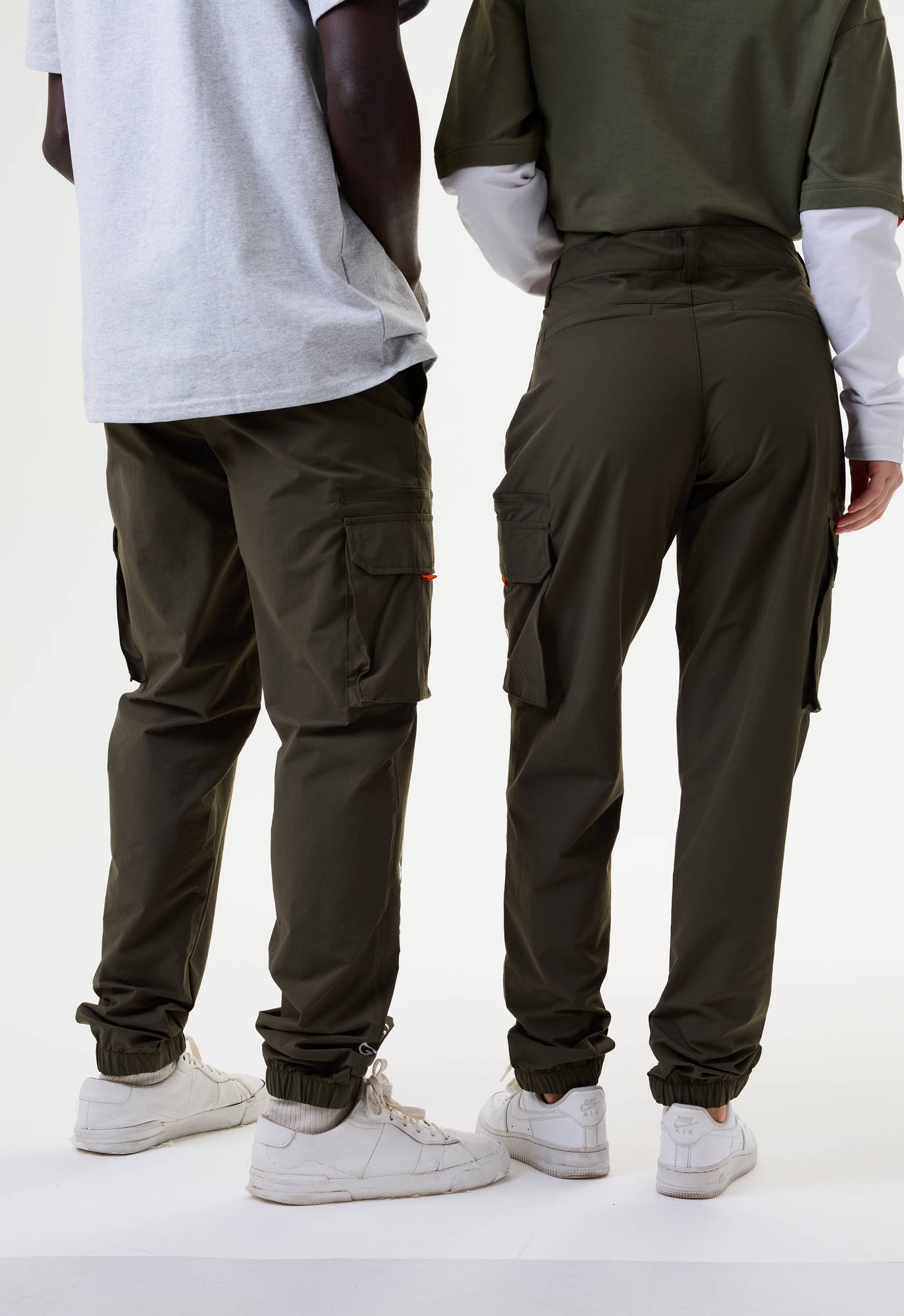 Брюки карго зелёные с принтом лого CR Carville Racing 9CR9 