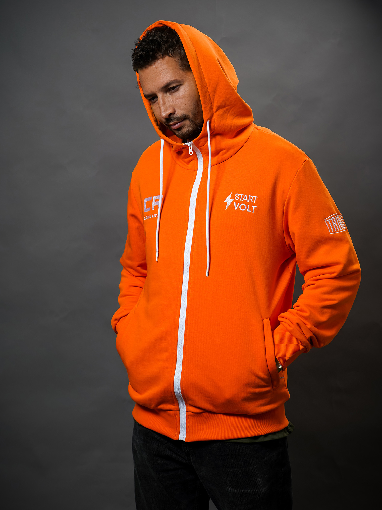 Толстовка оранжевая унисекс Carville Racing hoody_orange_CR24_L(176-182) 