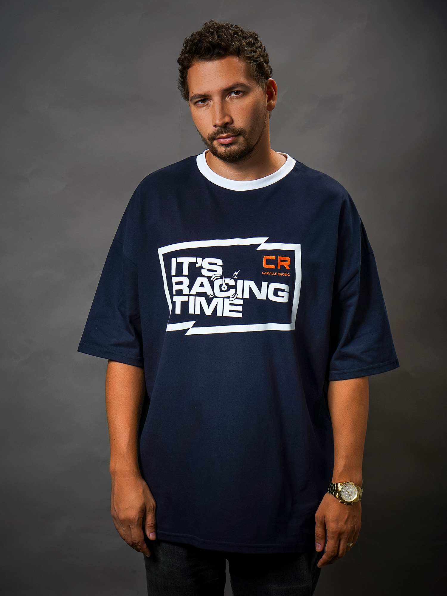 Футболка синяя взрослая принт Carville Racing tshirt_green_drift_inside_2XL 