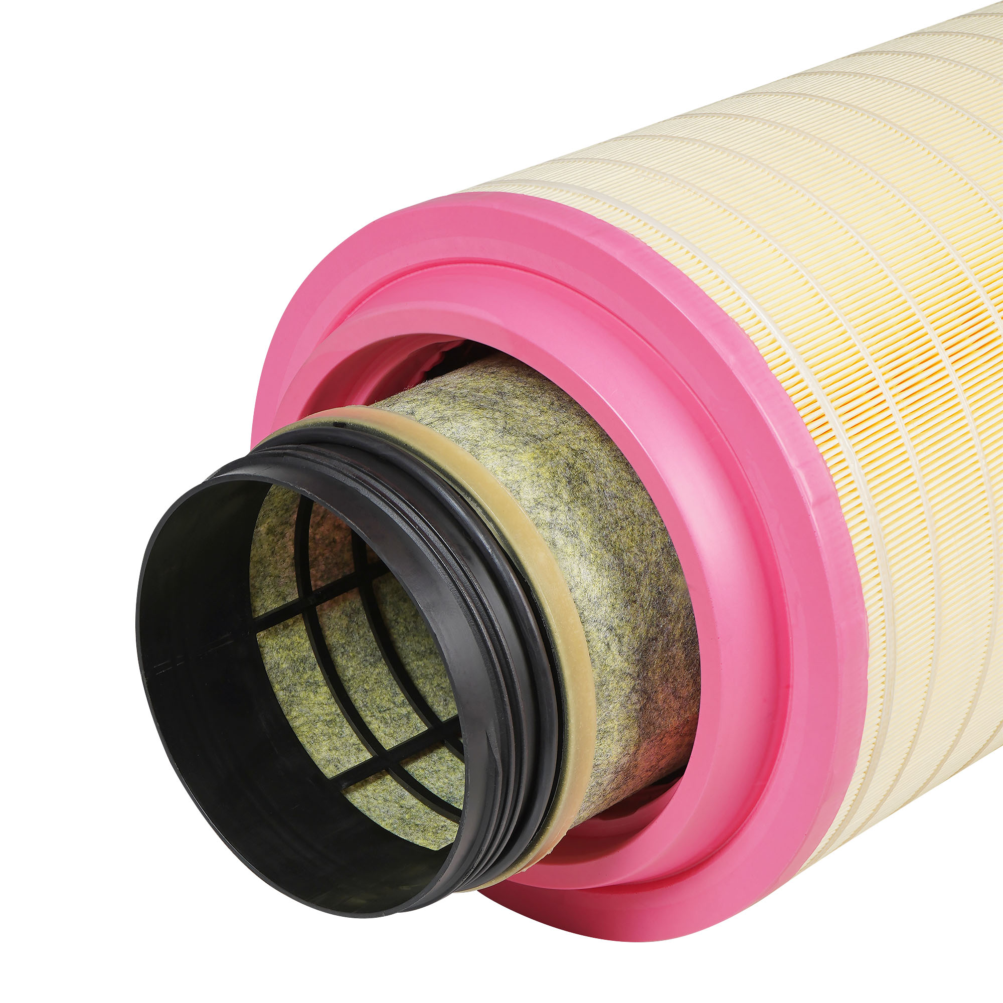 Фильтр воздушный для автомобилей Howo T5G с дв. MC11, внутр.+наружн., комплект 2шт, K2652PU Carville Racing TR55724 1109060A2000/A WG9X25190061 WG9X25190062 K2652 K2652PU WG9X25190072