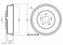 Барабаны тормозные для автомобилей Hyundai H-1 (97-) d=295 окрашенный отверстия d120