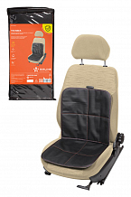 Накидка защ. под детское автокресло (86*45 см), со спинкой, кожзам, черн.