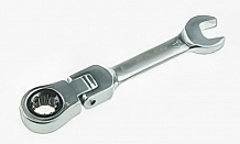 Ключ комбинированный трещоточный шарнирный короткий 17мм PRO