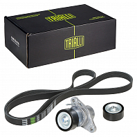 Ремкомплект привода для автомобилей Лада Largus  (12-)/Logan (04-) 1.6i [К4M; К7M] A/C ГУР (ремень 6PK1822 + натяжитель + опорный ролик)