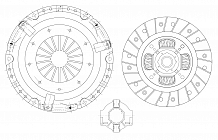 Комплект сцепления для автомобилей Renault Scenic (99-) 2.0i в сборе с муфтой