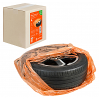 Мешки для колес R12-19, 100 шт в коробке, 105x105 см, 15 мкм, оранж.