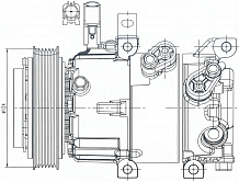 Компрессор кондиционера для автомобилей KIA Cerato III (13-)/Soul II (14-) 1.6i