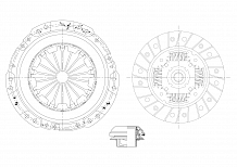 Комплект сцепления для автомобилей Volvo 440 / 460 (87-) / 480 (86-) 1.7i, 1.8i в сборе с муфтой