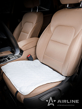 Накидка (подушка) из искусственного меха на сиденье, белая с коротким ворсом, 1 шт.