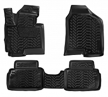 Ковры для Kia Sportage III (2010-16), 4 шт., выс. борт, 3D с подпятником, ТЭП, черн.