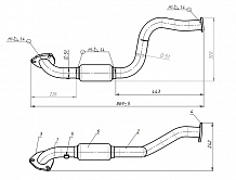 Труба приёмная для автомобилей Chevrolet Aveo (02-) 1.4i (алюминизированная сталь)