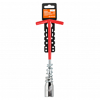 Ключ свечной Т-образный с карданом 21x250мм с резиновым фиксатором и пружиной