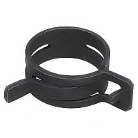 Хомут пружинный 26 (24,2-28/12мм), мин.25мм, самозажимной, хром-цинк(dacromet),черный