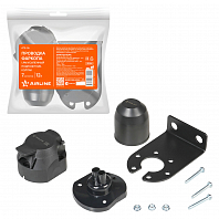 Розетка фаркопа 12В 7 контактов, усиленный подрозетник, колпак