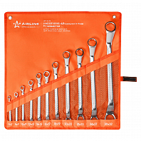 Набор ключей накидных с изгибом PRO 11пр. (6х7мм-30х32мм) сумка