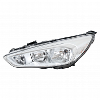Фара для автомобилей Ford Focus III (11-) (головного света ) рестайлинг, галоген, электрический корректор, цвет рамы: хром, левая