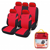 Чехлы для сидений универсал. "RS-4k+", передн./задн.(9 предм.), велюр, черн./красн.