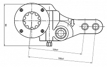 Рычаг тормоза регулировочный механический (трещотка) для автомобилей МАЗ задний левый (эвольвентный шлиц)