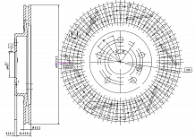 Диски тормозные для автомобилей Chery Indis (10-) передний d=287 PRO (перфорированный / слотированный / окрашенный)