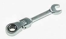 Ключ комбинированный трещоточный шарнирный короткий 16мм PRO