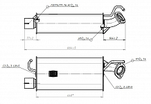 Глушитель для автомобилей ГАЗ 31105 (дв. Chrysler) дополнительный (резонатор) (алюминизированная сталь)