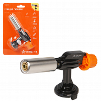 Горелка газовая на цанговый баллон, пьeзоподжиг, сопло D22*55мм, с керамикой, металл