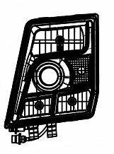 Фара для автомобилей Shacman X3000 тягач (головного света) светодиодная, с ДХО, электрический корректор, левая