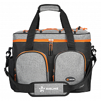 Сумка-холодильник (термосумка) PRO, 18л, 34*28*19.5см, водонепр., чер./сер.