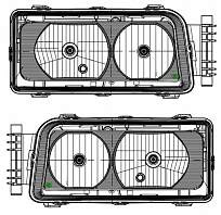 Фара для автомобилей Sitrak C7H/Howo T5G (головного света), с электрическим корректором, для автомобилей с металлическим бампером, комплект: левая и правая (2 штуки)