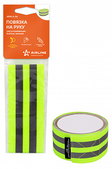Повязка на руку, светоотражающая, 5*30 см., зеленая airline ARW-A-06 