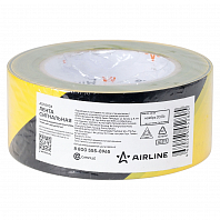 Лента сигнальная оградительная 50мм*200м, 30мкм, цвет чёрный/жёлтый