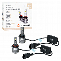 Лампа светодиодная HB3/HB4 TRI-COLOR, 28Вт, 5000Лм (2500Лм x 2), 3000/4300/6500K (Белый/Желтый), 12/24В, комплект 2 шт.