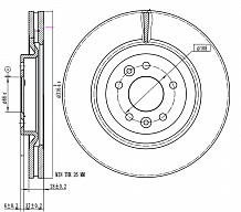 Диски тормозные для автомобилей Exeed VX (21-) передний d=316 окрашенный