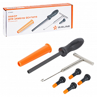 Инструмент для замены вентиля без снятия шины (шило, экстрактор, направ.трубка, вентили)