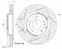 Диски тормозные для автомобилей Mitsubishi Outlander XL (06-) передний d=294 PRO (перфорированный / слотированный / окрашенный)