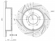 Диски тормозные для автомобилей Mitsubishi Outlander (06-) задние d=302 PRO (перфорированные / слотированные / окрашенные)