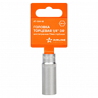 Головка торцевая 1/4" DR шестигранная 13мм глубокая пласт. подвес