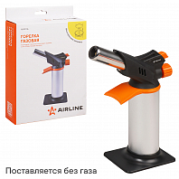 Горелка газовая, портативная с баллоном, пьезоподжиг, керамика, сопло D22мм, бок.подставка