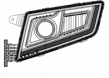 Фара для автомобилей Sitrak C7H тягач (головного света) светодиодная, с ДХО, электрический корректор., левая
