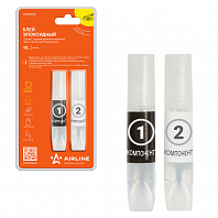 Клей эпоксидный "Супер", жидкий двухкомпонентный, тубы, эластичный, прозрачный, 10 г.