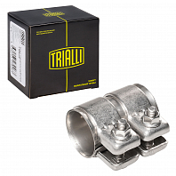 Хомут глушителя трубчатый с муфтой D=45 мм L=80 мм (нержавеющая сталь 304 SS)