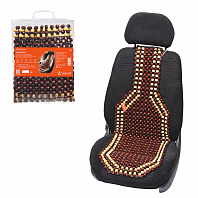 Накидка деревянная на перед. сиденье, массажная, цвет желт./коричн.