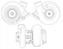 Турбокомпрессор для а/м КАМАЗ 740.602/740.632/740.662 E-4 правый (под хомут) (тип S2B)