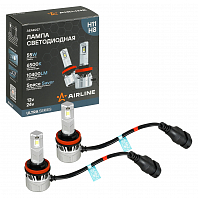 Лампа светодиодная H11/H8 ULTRA, 55Вт, 10400Лм (5200Лм x 2), 6500К (Белый), 12/24В, комплект 2 шт.