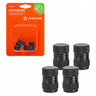 Колпачки на шинный вентиль K-9, черные, металл, 4 шт.