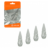 Колпачки на шинный вентиль K-10, серебряные, металл, 4 шт.