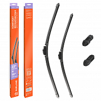 Щетки стеклоочистителя 580/480мм (23"/19") бескаркасные для а/м Haval F7 (24-), F7x (24-), Changan CS85 (19-), Evolute i-Space (23-), комплект, 2 типа адаптеров