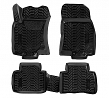 Ковры для Nissan X-Trail (T32) (14-), 4 шт., выс. борт, 3D с подпятником, ТЭП, черн.